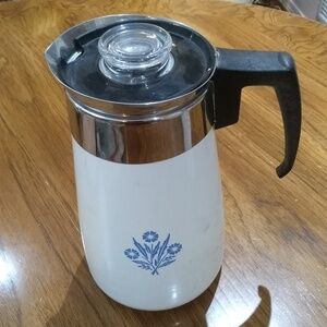 Vintage 1960's CORNING WARE Blue Cornflower 9 Cup Coffee Percolator FAST SHIP